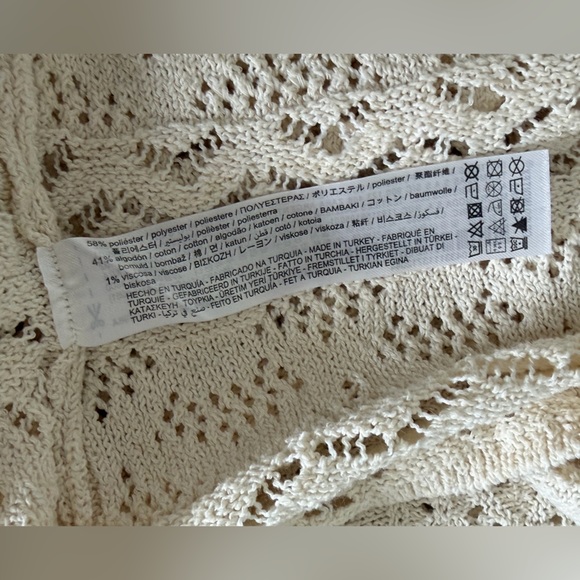 Zara Cream Crochet-Style Button Cardigan - Picture 5 of 7